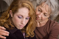 Mother and Daughter in Grief